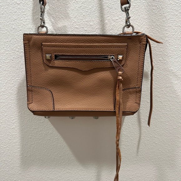 Rebecca Minkoff Regan Brown pebble Leather Crossbody Bag purse EUC - Picture 2 of 6